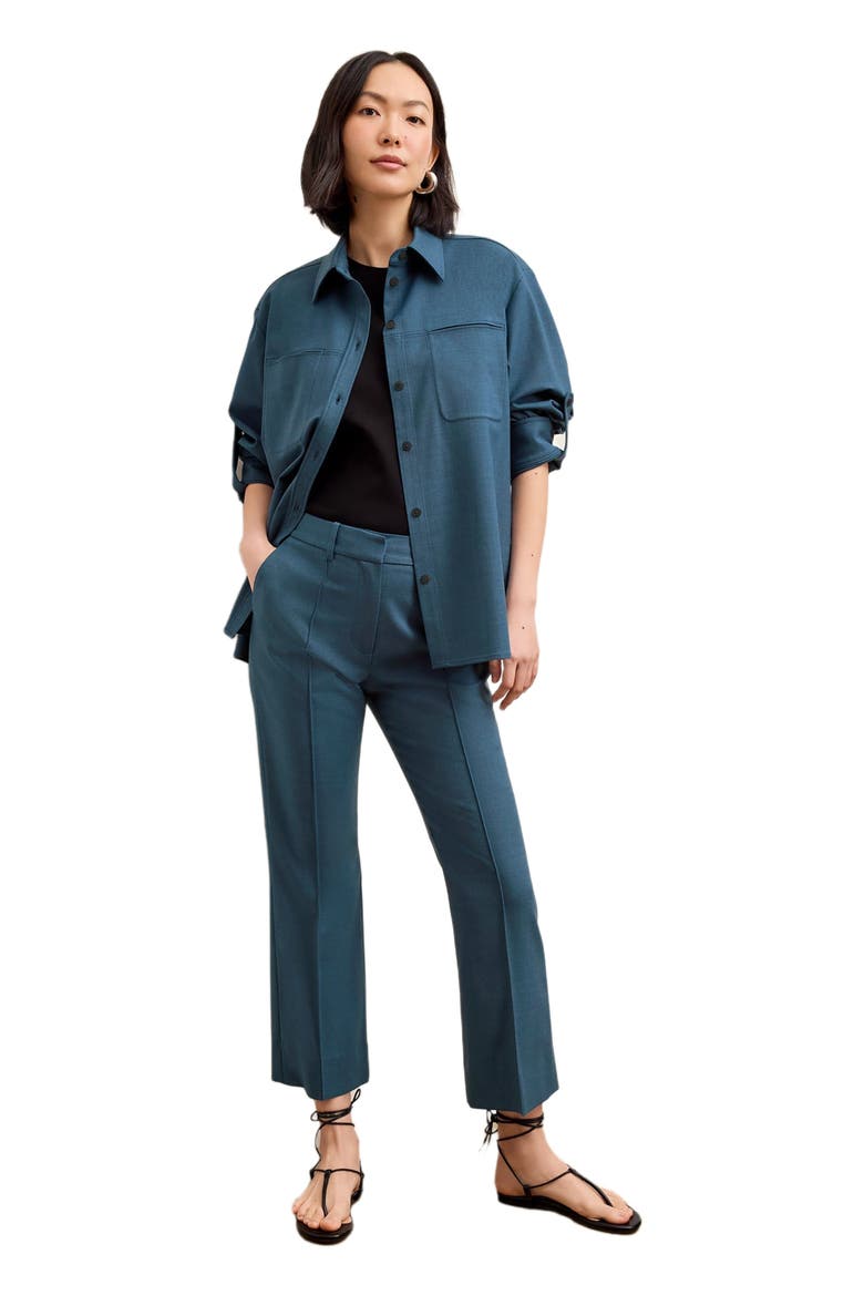 Russell Button Down - Washable Wool Twill, Alternate, color, Bluebell