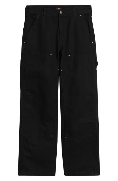 Dickies Double Knee Cotton Canvas Carpenter Pants In Black
