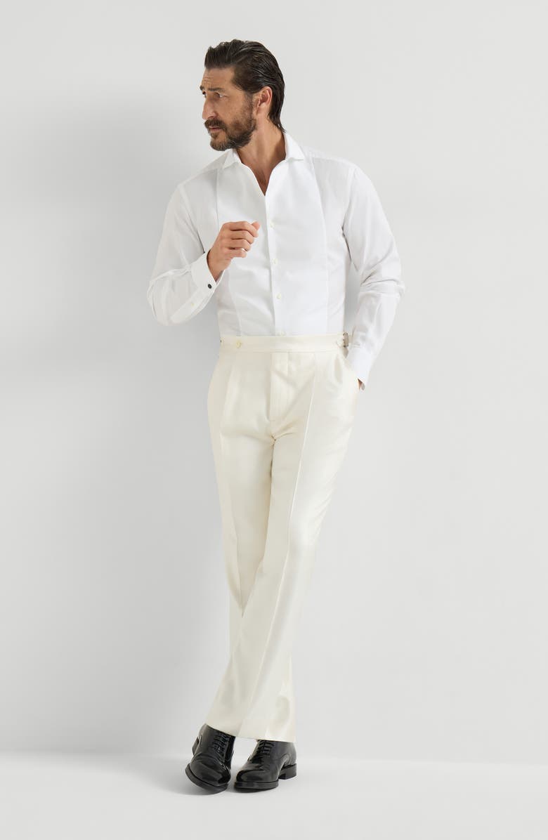 Brunello Cucinelli Tuxedo trousers, Alternate, color, Off-White