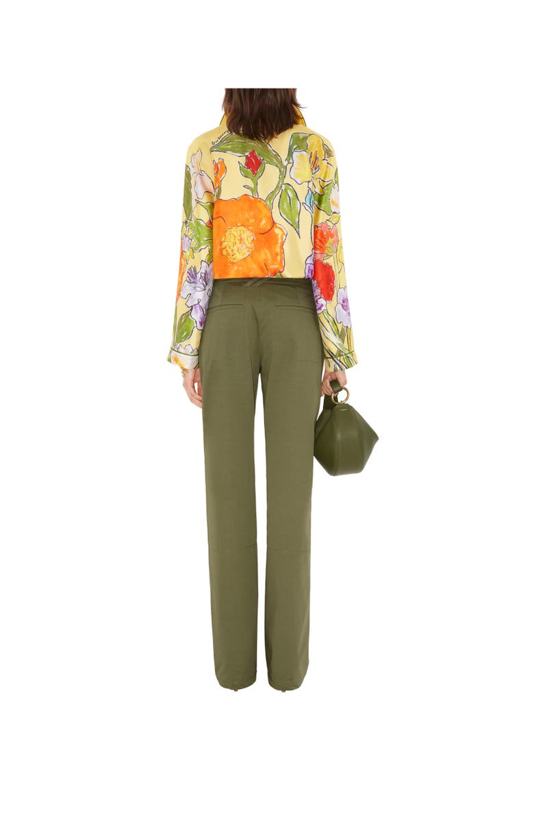 Burberry Highgrove Cascading Flowers Silk Pyjama Shirt, Alternate, color, Buttermilk