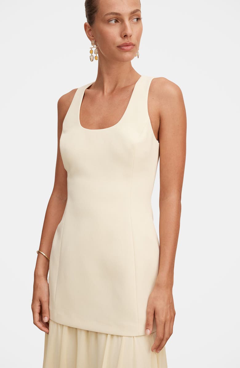 Ever New Melva Sleeveless Mixed Media Maxi Dress, Alternate, color, Almond Oil