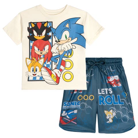 Sonic the Hedgehog Boys' Athletic 2-Piece Tee and Shorts Set (Toddler, Little Kid & Big Kid)