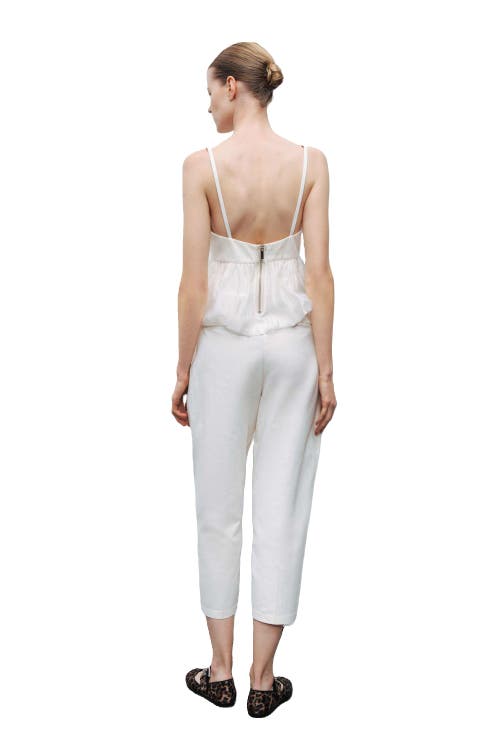 Nocturne Belt Strap Detailed Crop Top In White