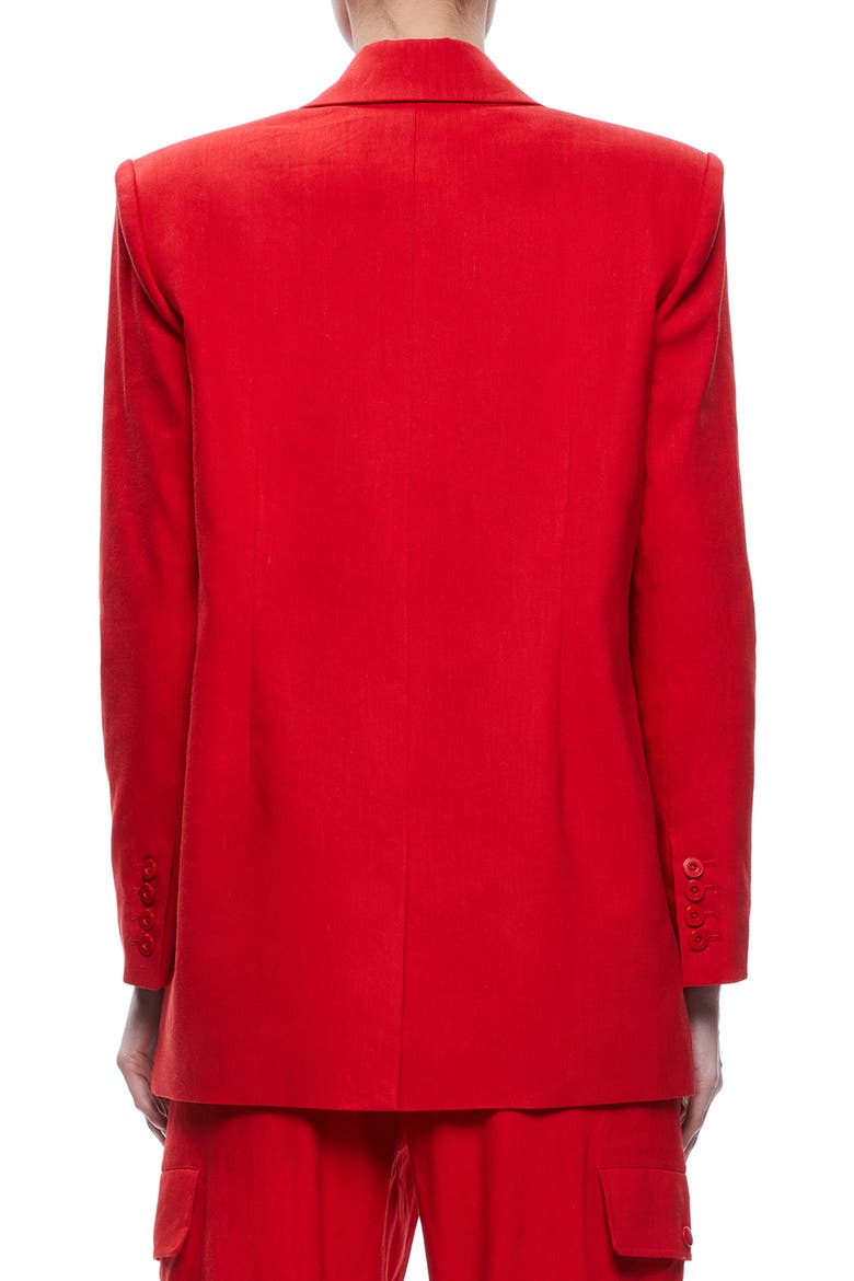 Johanna Strong Shoulder Linen Blend Blazer, Alternate, color, CINNAMON