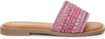 Rhinestone Woven Slide Sandal