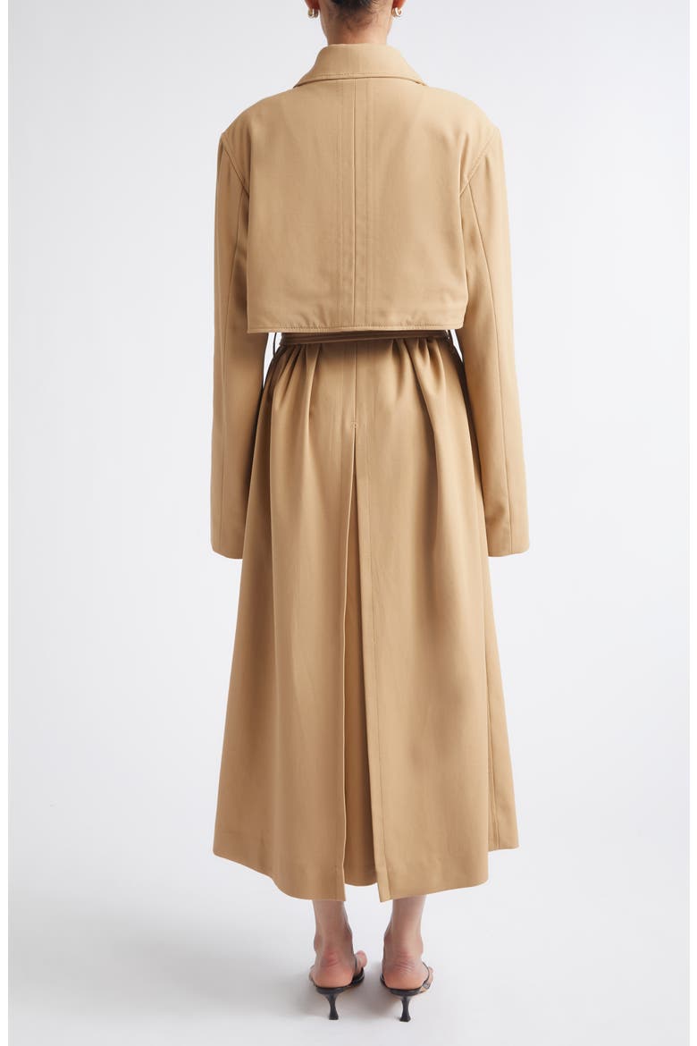 Double Face Organic Cotton Twill Trench Coat, Alternate, color, HONEY