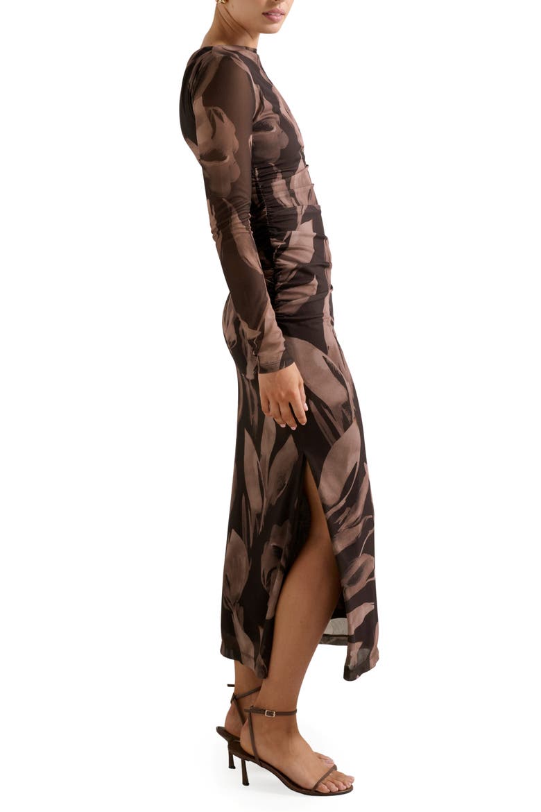 Alannah Floral Long Sleeve Mesh Midi Dress, Alternate, color, BARKLEY FLORAL