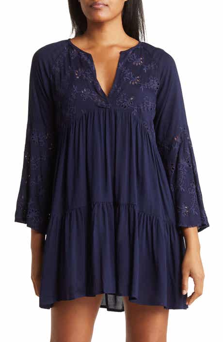 BOHO ME Eyelet Bell Sleeve Tunic