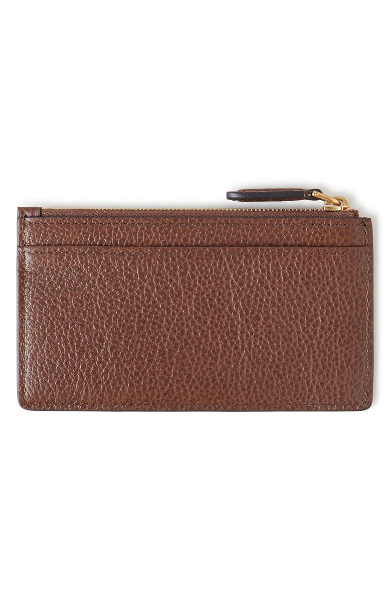 Mulberry Continental Zip Leather Card Holder, Alternate, color, Oak