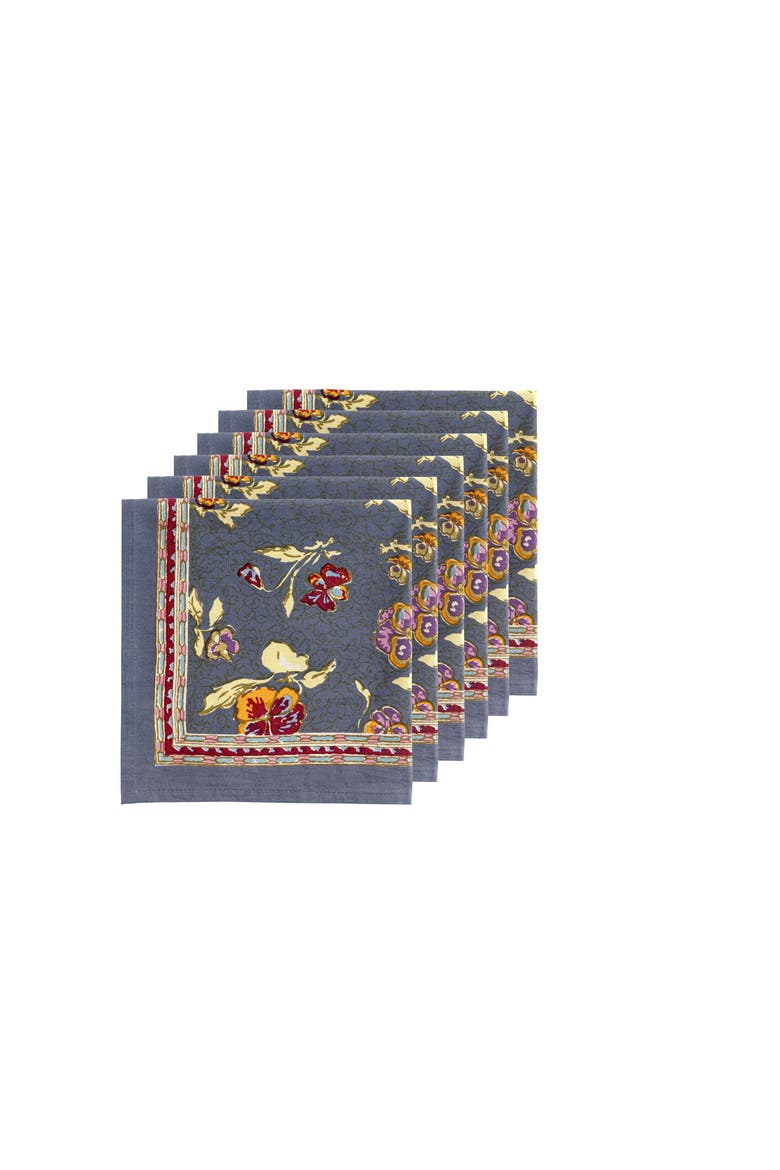 Pansy Napkins, Alternate, color, Red/Grey 19" x 19"