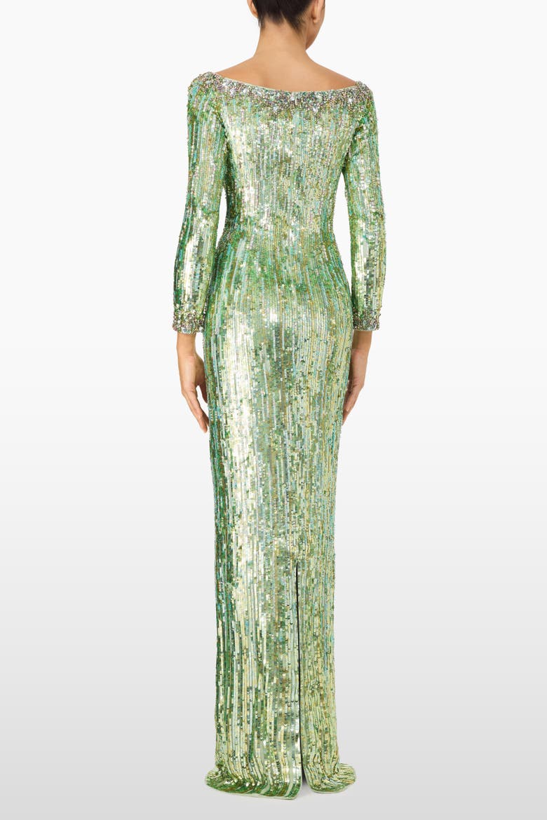 Marnie Sequin Maxi Dress, Alternate, color, Green Opal
