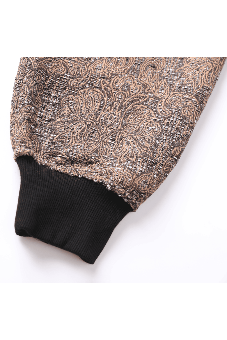 Damask Hoodie, Alternate, color, Brown