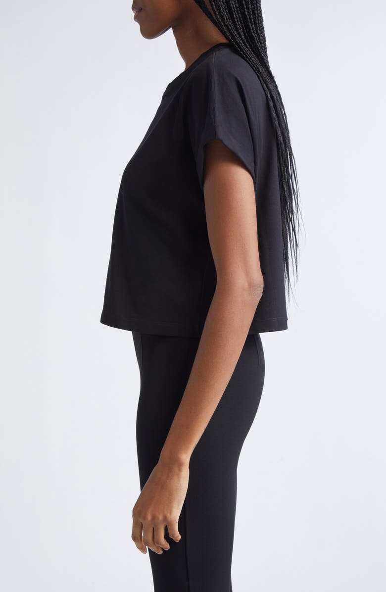 Balmain Logo Crop Graphic T-Shirt, Alternate, color, Black/ White