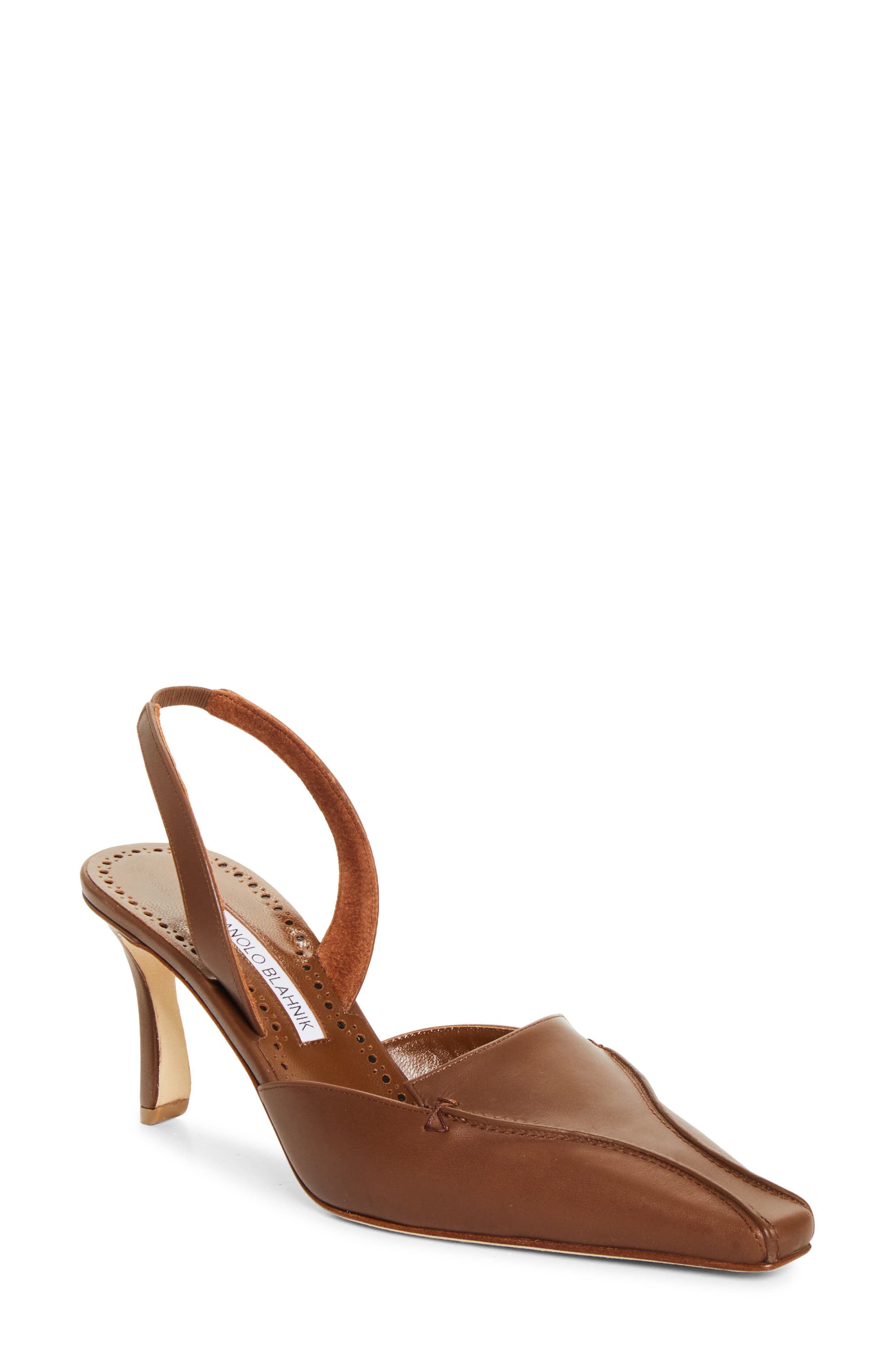 Cleosli Pointed Toe Slingback Pump, Main, color, BROWN