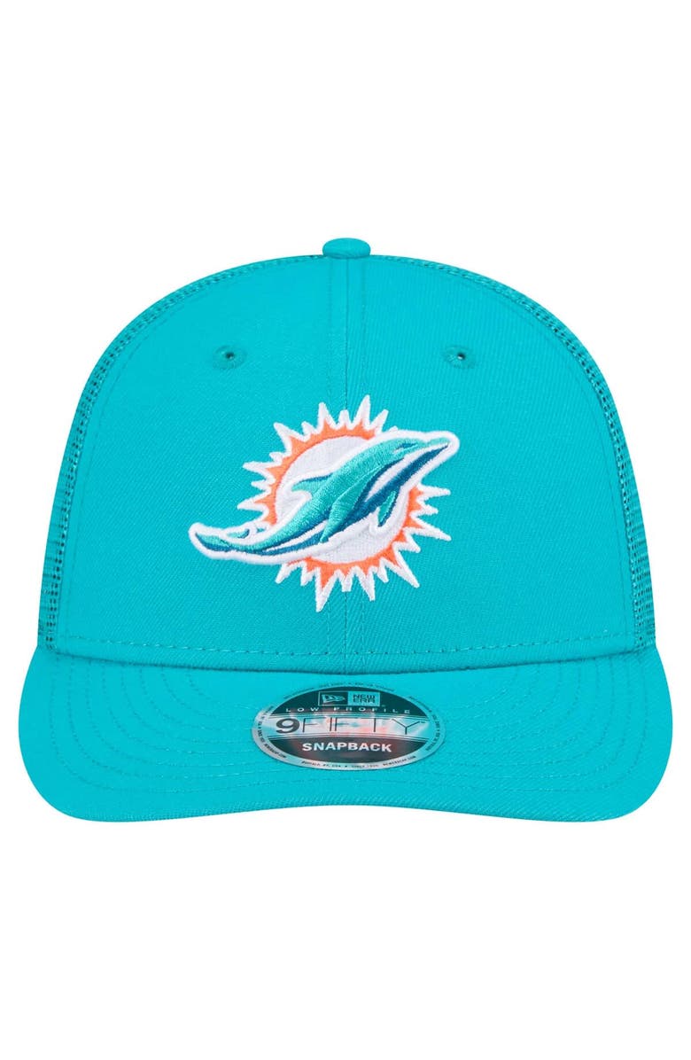 New Era Men's New Era  Aqua Miami Dolphins Low Profile 9FIFTY Snapback Hat, Alternate, color, 