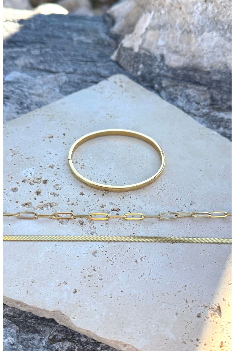 Set of 3 Chain & Bangle Bracelets, Alternate, color, GOLD