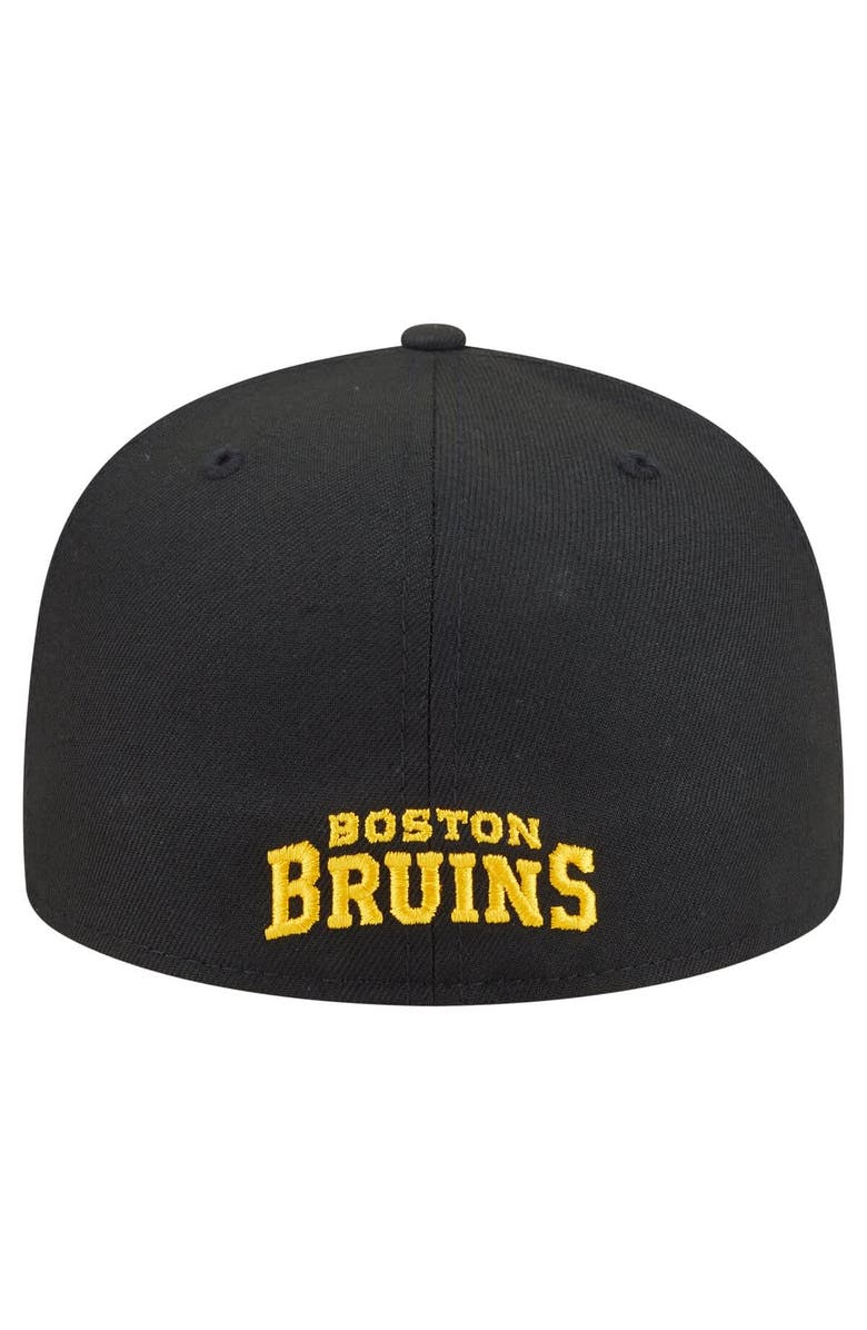 New Era Men's New Era  Black Boston Bruins Deceptor 59FIFTY Fitted Hat, Alternate, color, 