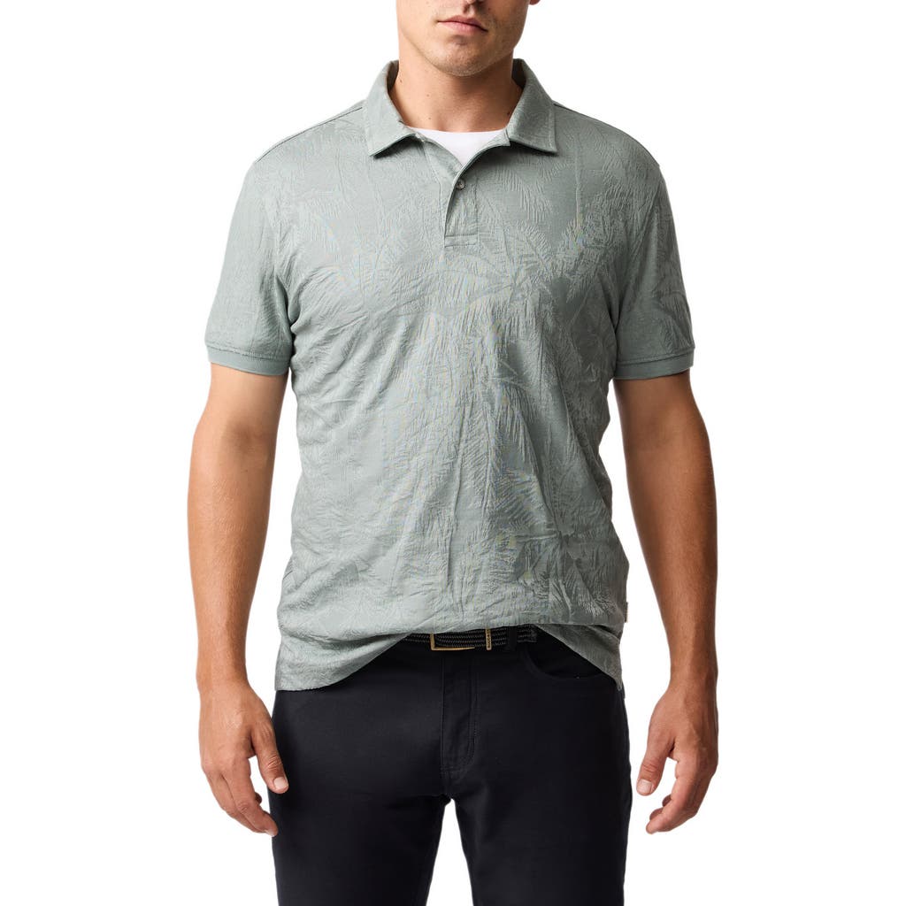 Rodd & Gunn Warren Leaf Jacquard Cotton Polo In Green