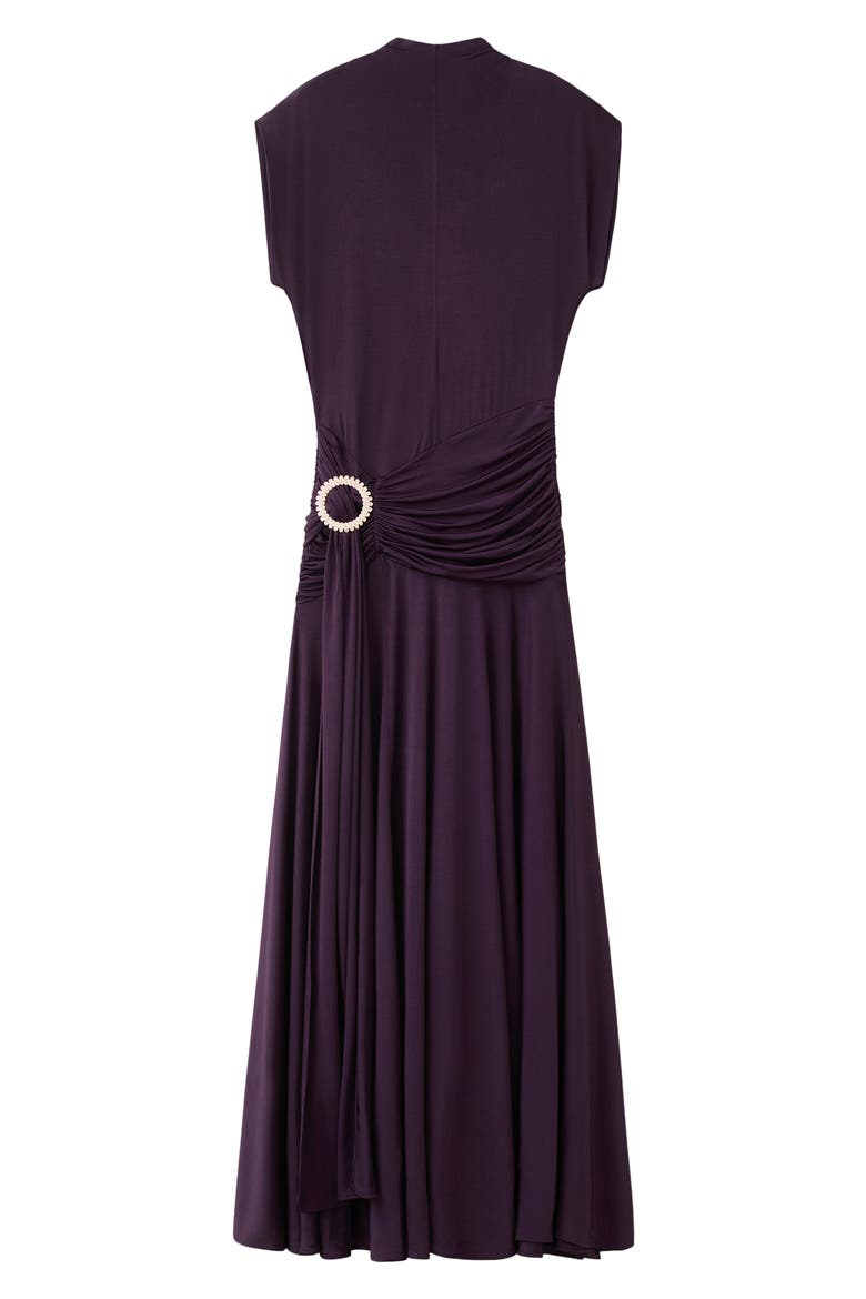 Cap Sleeve Ruched Waist Dress, Main, color, PURPLE
