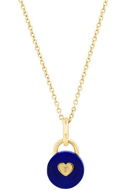 Lapis Lazuli Lock Pendant Necklace