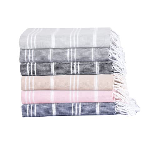 Olive And Linen Olive & Linen Bodrum Turkish Hand / Kitchen Towel Bundle In Gray