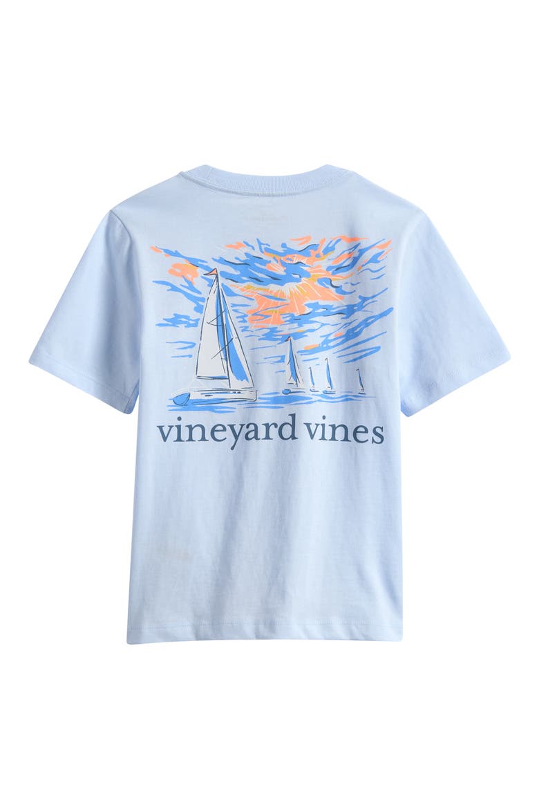 Kids' Sunset Regatta Pocket Graphic T-Shirt, Alternate, color, ROCKS BLUE