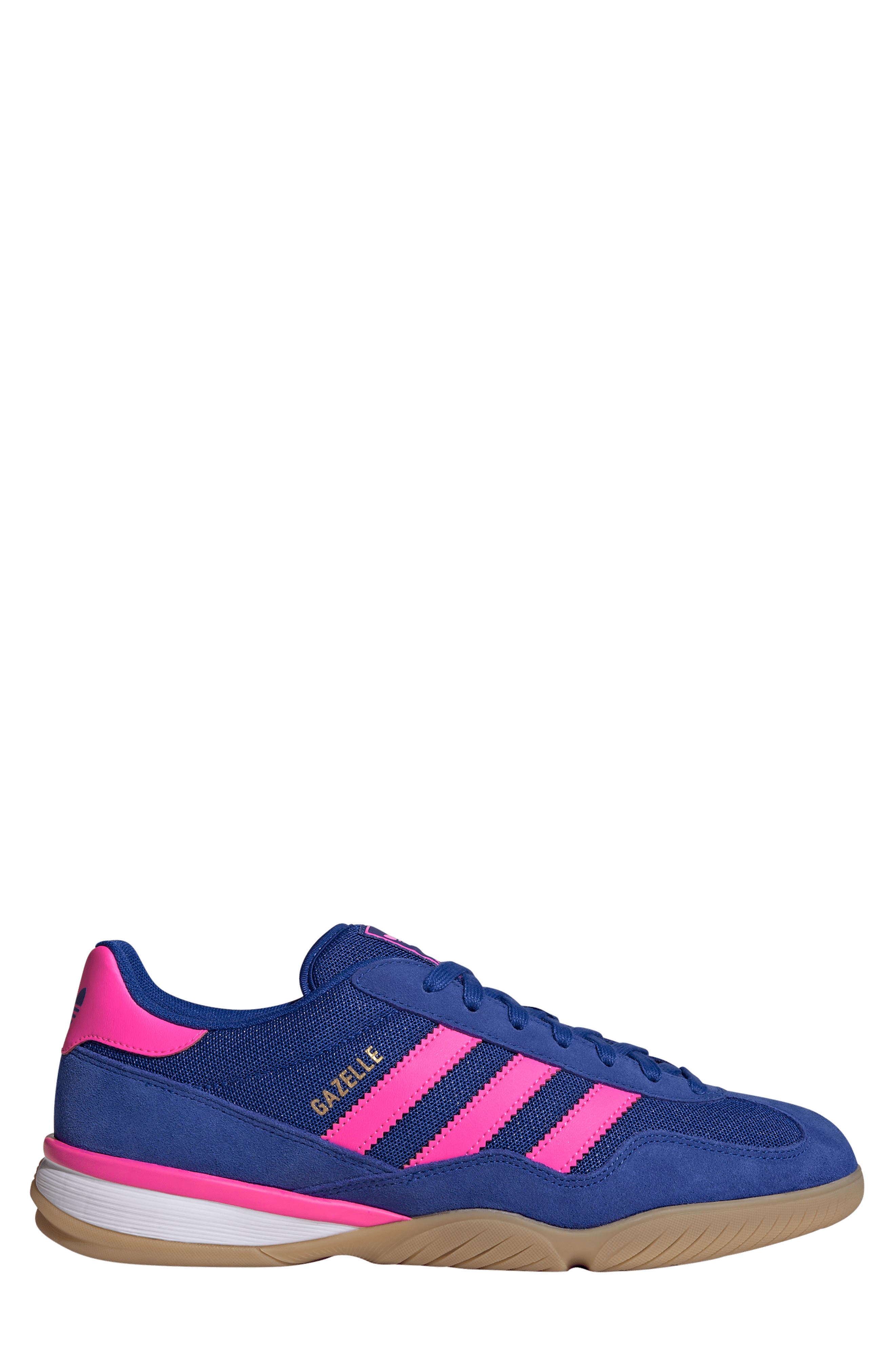 adidas Gender Inclusive Gazelle Sala Sneaker, Alternate, color, Royal Blue/ Lucid Pink/ White