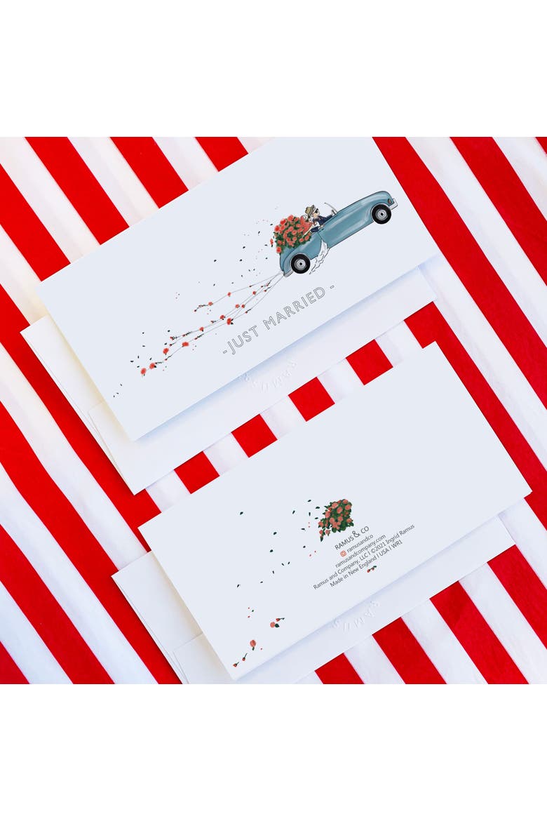 2ct Just Married Long Greeting Card Pack, Alternate, color, Multi-Pack