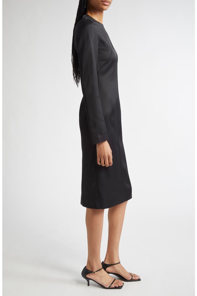 toteme lean satin dress Toteme Lean Satin Midi Dress - Black - 30% Off