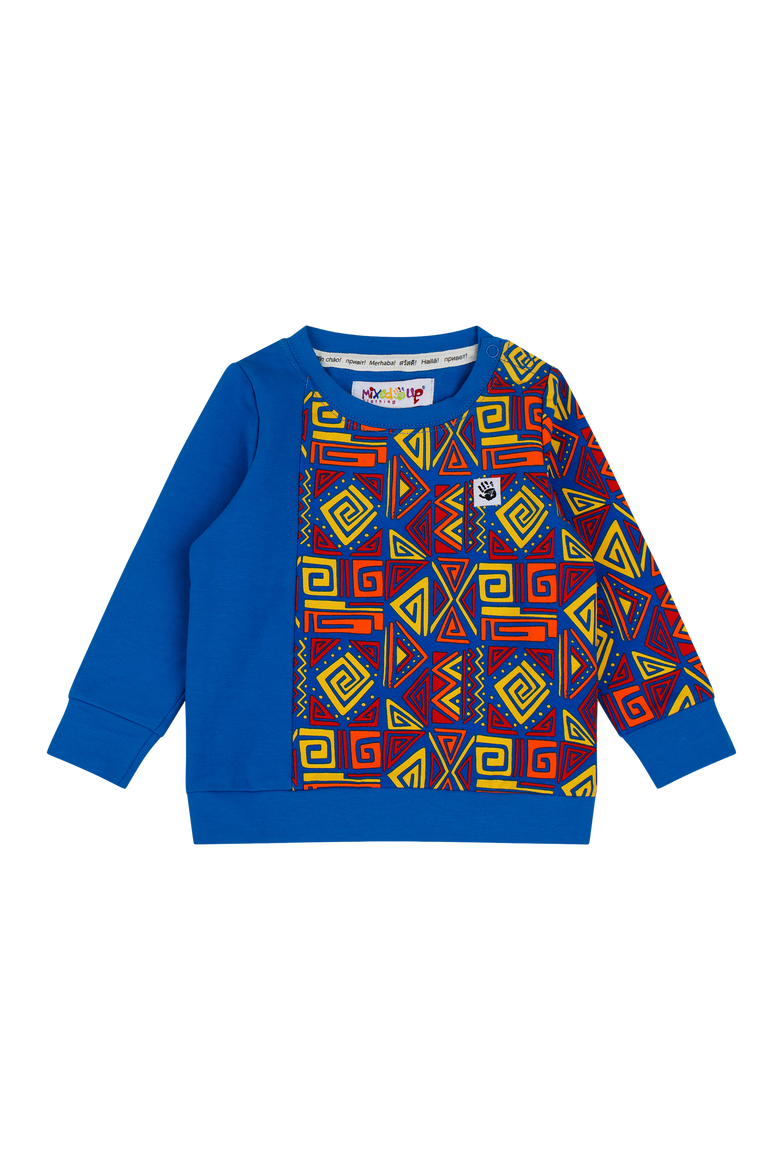 Baby Crewneck Sweatshirt and Jogger Pants Set, Alternate, color, Blue Multicolor
