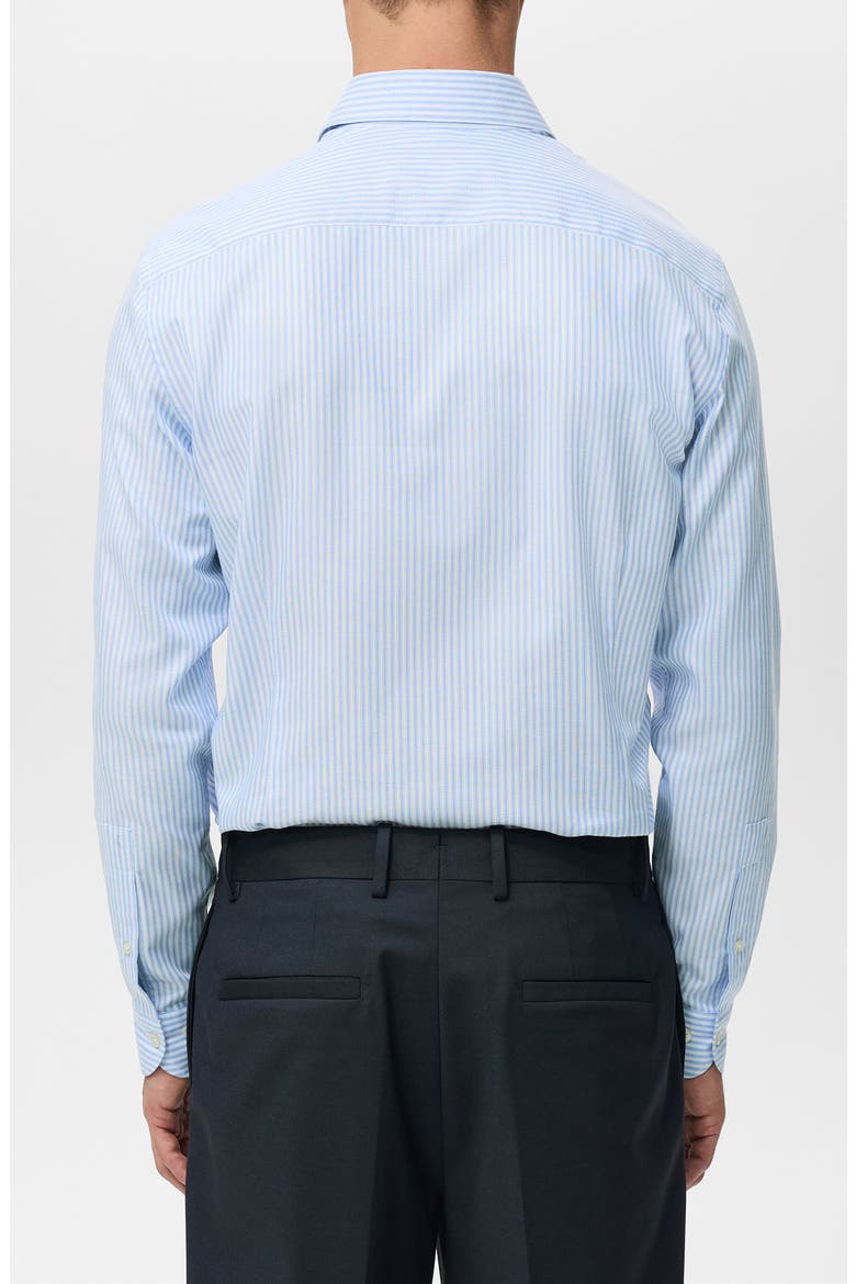 Slim Fit Stripe Cotton Button-Up Shirt, Alternate, color, BLUE