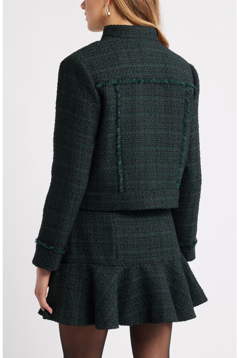 Tweed Bouclé Jacket, Alternate, color, GREEN- BLACK