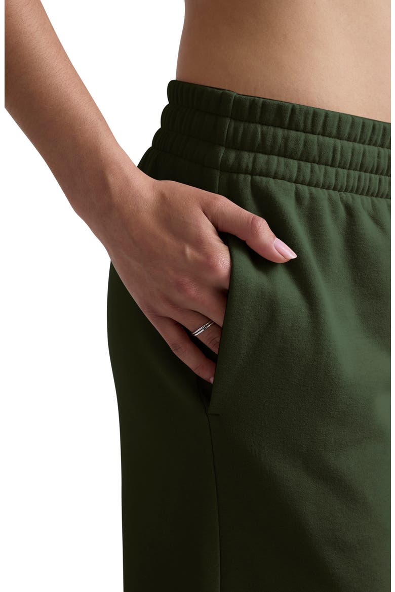 LuxeFleece Side Slit Wide Leg Pants, Alternate, color, DARK OLIVE