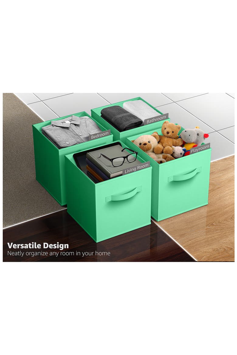 8-Pack Collapsible Storage Cube, Alternate, color, TEAL