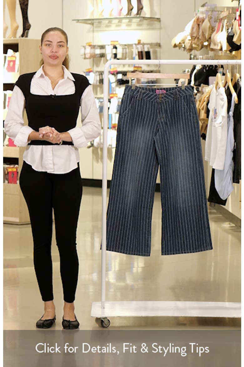 Cory Stripe Low Rise Wide Leg Jeans video