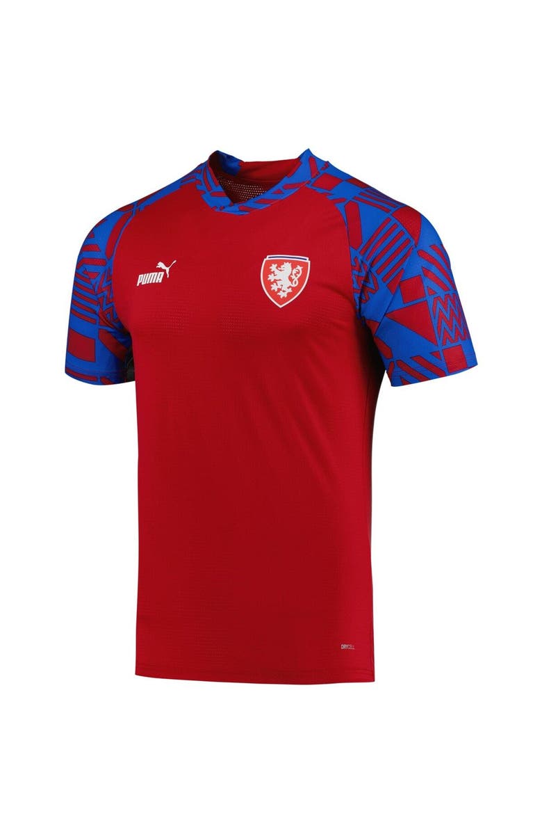 PUMA Men's Puma Red Czech Republic National Team Pre-Match V-Neck Top, Alternate, color,