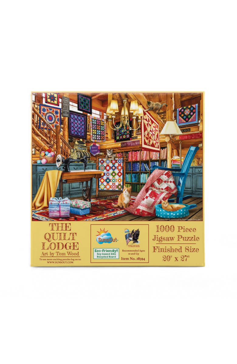 Sunsout The Quilt Lodge 1000 piece Jigsaw Puzzle for Adults, Alternate, color, Multicolor