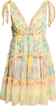 Camilla Barcelona Print Tiered Silk Sundress