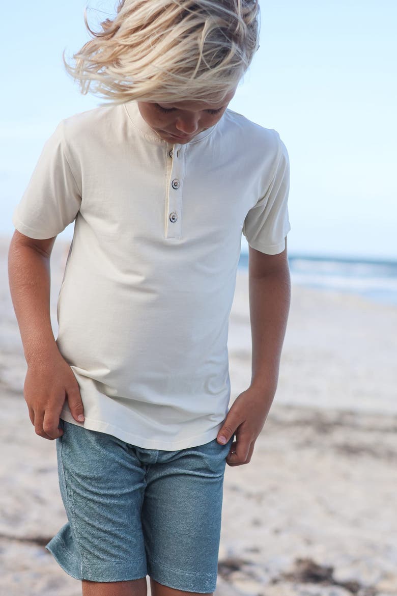 Pauli Cotton Blend Short Sleeve Henley, Alternate, color, Lagoon