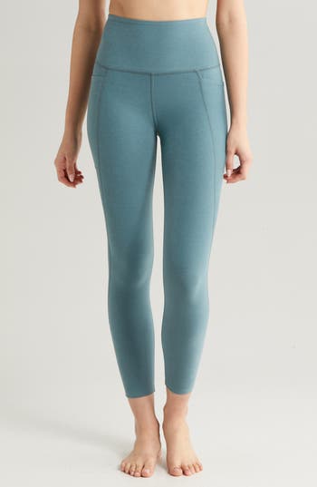 Shop Beyond Yoga Everyday Space Dye High Waist Pocket Leggings In Storm Heather