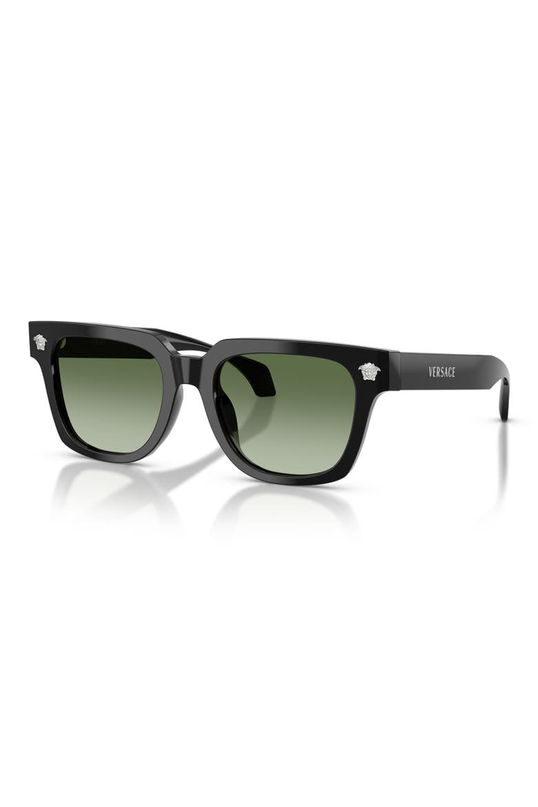 52mm Square Sunglasses, Alternate, color, BLACK / GREEN GRADIENT
