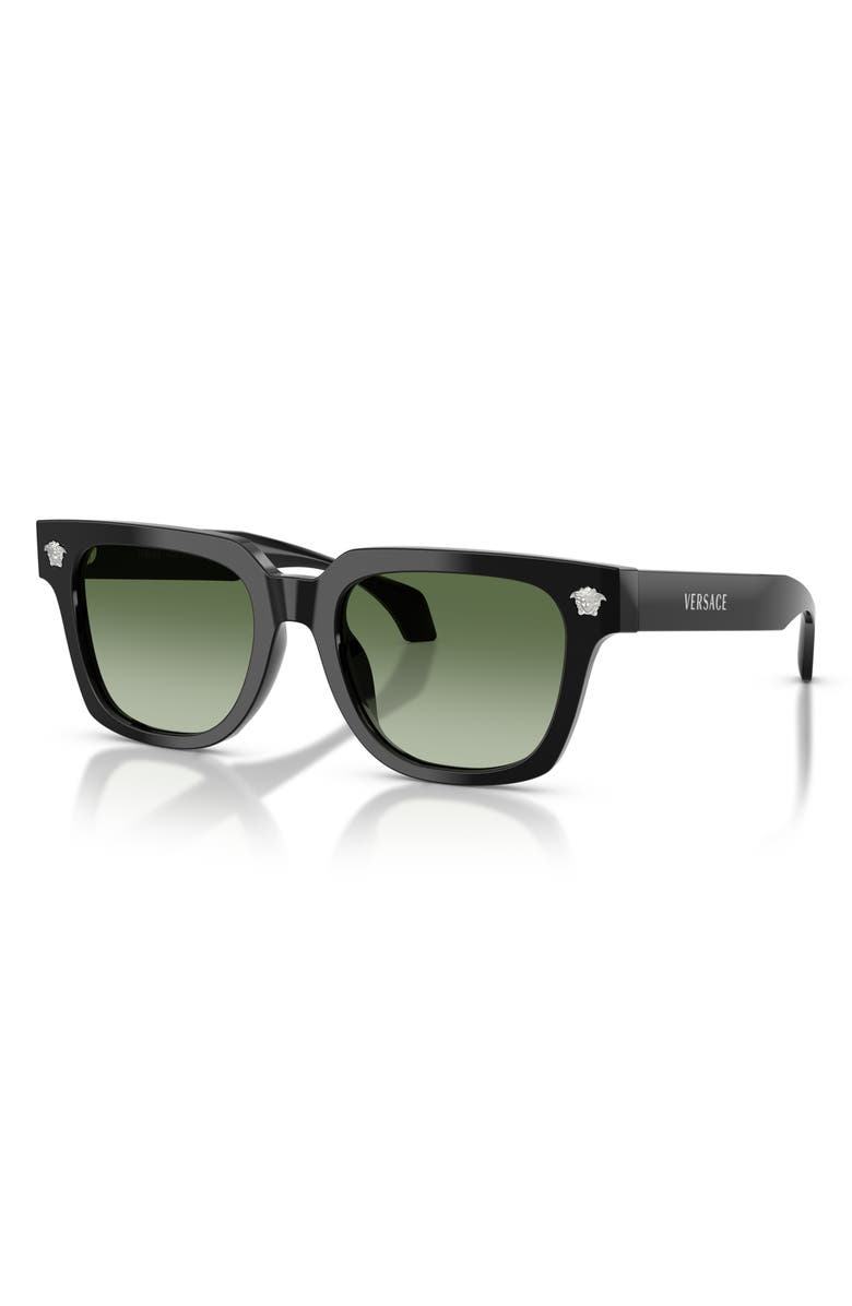 Versace 52mm Square Sunglasses, Alternate, color, Black / Green Gradient