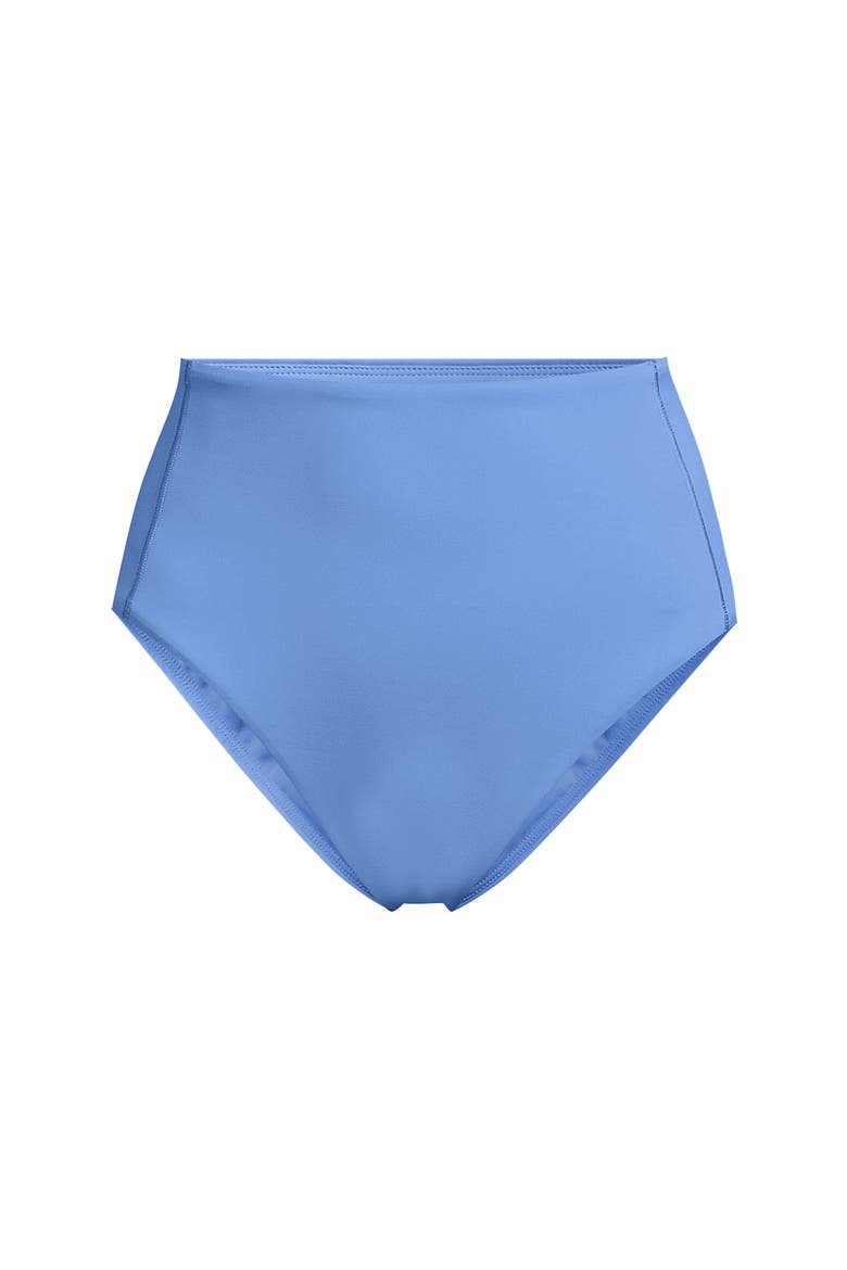 Tugless QuickDry High Waisted High Leg Bikini Bottoms, Alternate, color, Lake Blue