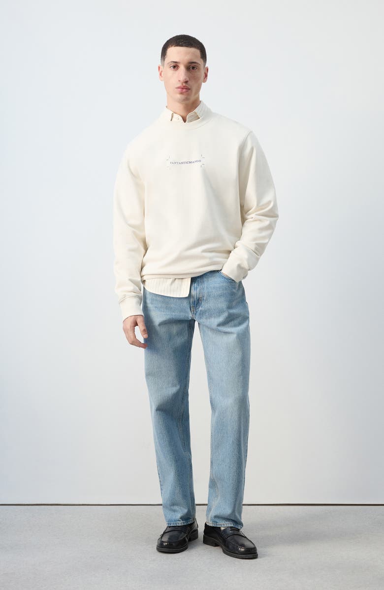 MANGO x Fantastic Man Logo Graphic Sweatshirt, Alternate, color, Off White