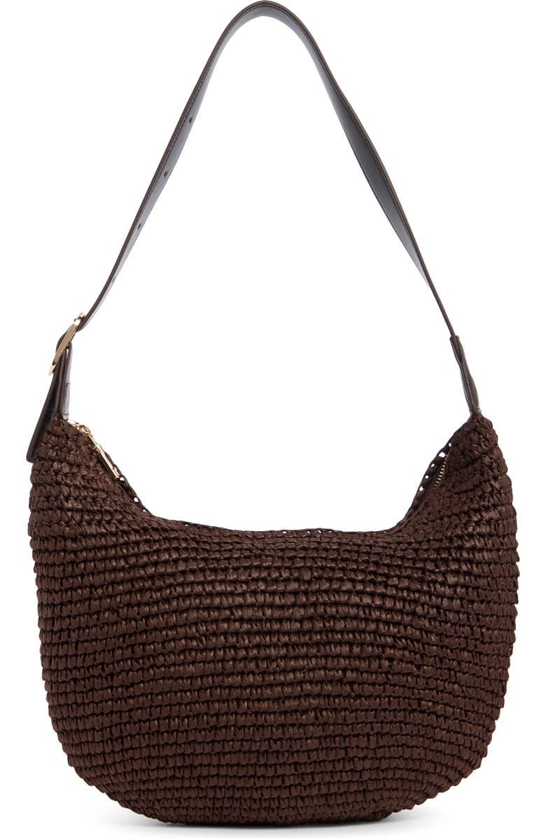 URBAN EXPRESSIONS HANDBAGS Straw Hobo Bag, Main, color, Coffee