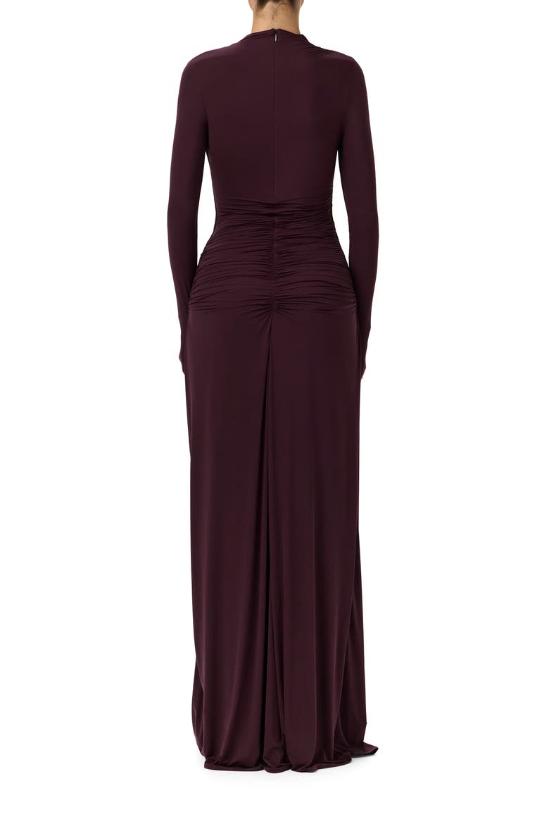 Funnel Neck Long Sleeve Dress, Alternate, color, DARK PLUM