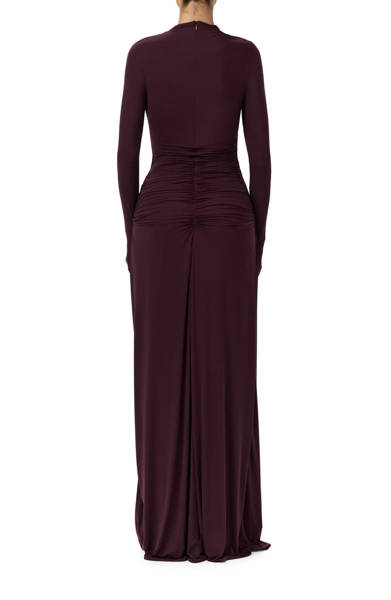 Naked Wardrobe Funnel Neck Long Sleeve Dress, Alternate, color, Dark Plum