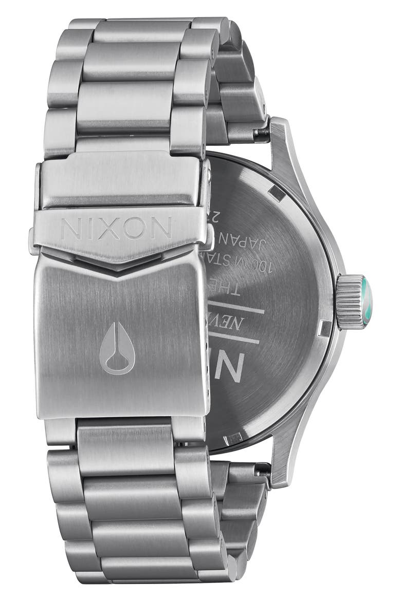 The Sentry Bracelet Watch, 42mm, Alternate, color, SILVER / TURQUOISE