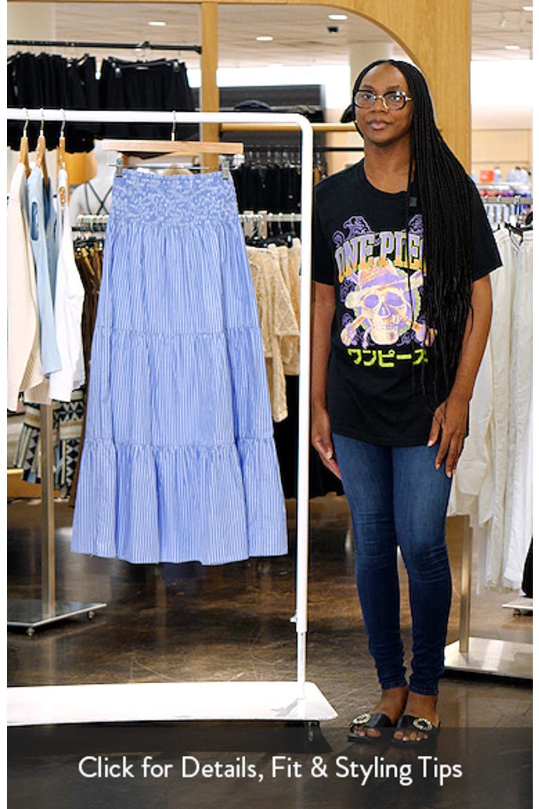 Coastal Tiered Poplin Maxi Skirt video