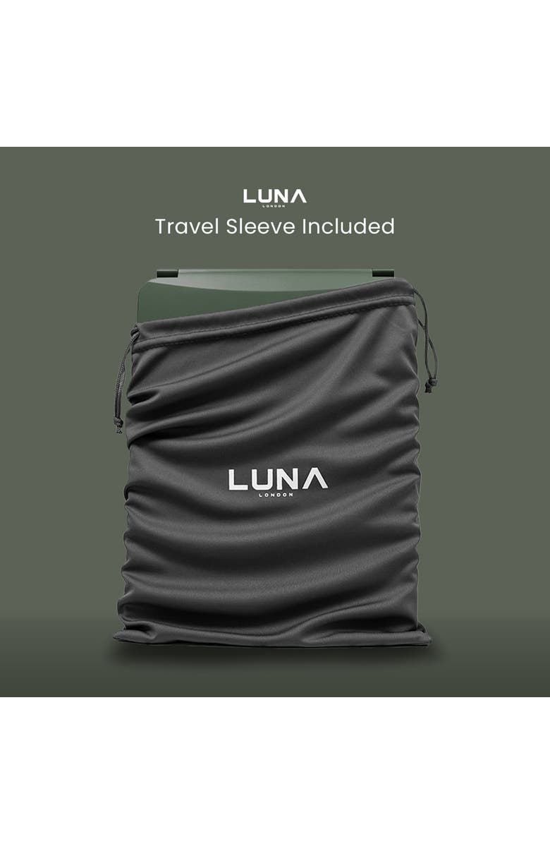 LUNA London ECLIPSE Travel Mirror | LED Lighted Rechargeable Vanity Makeup Mirror, Alternate, color, Forest Green